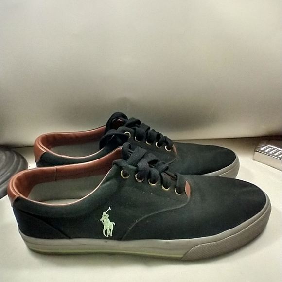Polo Ralph Lauren Other - Polo Ralph Lauren Black Vaughn Sneakers Men's sz 10D.